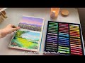 painting calming landscapes 🌷 arrtx oil pastels unboxing and review 🌤️