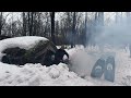 Hiding from SNOWFALL in a HOUSE UNDERGROUND, Dugout Shelter