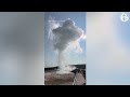 Tourists run for safety after surprise eruption in Yellowstone