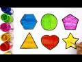 Shapes drawing for kids, Learn 2d shapes, colors for toddlers | Preschool Learning part - 214