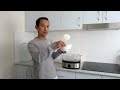 How to cook rice with electric steamer.