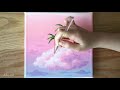 Acrylic Painting | Cotton Candy Cloud Island | Color ASMR #131
