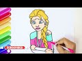 Drawing & Coloring A Cute Elsa Frozen, Drawing for kids | Easy to Draw | Let's Draw Together