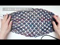 【かぎ針編み】[AUTO SUB] 3種類の糸でダイヤ模様のメッシュバッグを編みました ~ How to crochet mesh bag.~