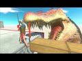 Escape from Quicksand and Spinosaurus Heads - Animal Revolt Battle Simulator