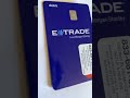 NEW ETRADE MASTERCARD DEBIT NEW CARD FROM MORGAN STANLEY BROKERAGE ACCOUNT UNBOXING