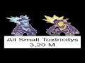 Electric/Poison Pokemons Size Comparasion