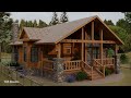 29'x32' (9x10m) 2-Bedroom Wood Cabin Design !!!! Cozy & Perfect