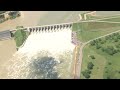 Sky View of Missouri River Flooding - South Dakota, Gavins Point Dam, Yankton, Dakota Dunes