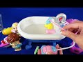 10 Minutes Satisfying with Unboxing Pink Doll House Toys，Cute Baby Bath Playset ASMR | Review Toys