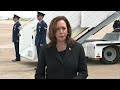 VP Kamala Harris speaks about historic prisoner swap before boarding Air Force 2