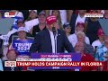 Barron Trump met with huge cheers as he joins his father at Florida rally