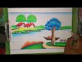 Beautiful village drawing for beginners/Beautiful village drawing easy