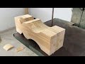 Smart Wood Recycling Project // From Ugly logs To Creating Beautiful 3D Effect Dining Tables