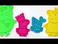 Learn Colors with Peppa Pig Family & Friends Play Doh Molds