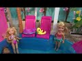 Barbie and Ken Going to Skipper's Pool Party, Barbie Sister Chelsea Playing in the Pool with Friends