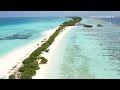 Drone View of the Beautiful Long Beach at Dhigurah Island, Alifu Dhaalu Atoll, Maldives