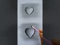 How to draw easy 3D heart water drop / pencil drawing #shorts