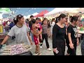 AMAZING! Crowded People Activities at Night Market & Delicious Cambodian Street Food Tour Show