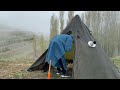 -40° Solo Camping 3 Days Solo Winter Camping Adventure in the Snowstorm, Bushcraft Survival Shelter