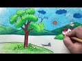 Scenery drawing for Kids /How to draw a scenery for kids