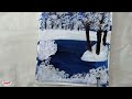 snowy winter night painting| winter on the lack painting #winterpainting #landscapepainting