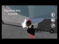 comparing strongest battleground signature kick (leak)vs kj arena#roblox#edit#bloodybrazil