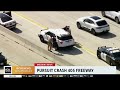 High speed chase ends with violent crash into center divider of 405 freeway