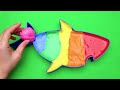 Satisfying Video l Mixing all my Slime into 3 Rainbow Bathtub by M&M Candy Baby Shark CLAY Coloring