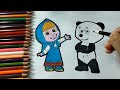Vibrant Masha and the Bear Coloring Fun! 🌟🎨 | Step-by-Step Tutorial