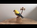 Carving A Bird - Making An American Goldfich From Tupelo Wood