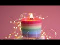 Rainbow Candle with Crackling Wooden Wick