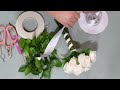 Arranging a perfect bridal bouquet with 12 roses