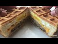 Sausage Egg and Cheese Stuffed Waffle