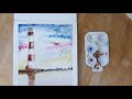 Lighthouse in watercolour
