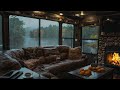 Tranquil Window Nights| Soothing Rain and Fire Sounds for Ultimate Relaxation and Sleep
