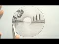 circle drawing scenery - easy pencil drawing