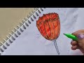 How to draw Beautiful flower drawing/ Easy flower drawing ideas/ Tulip drawing ideas/ Easy drawing
