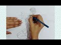 How to Draw a Sitting girl with Butterfly-Drawing easy/ Pencil sketch tutorial, 👍😊by Subhi jaiswal