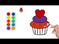 How to draw cupcake | how to draw cute cupcake easy | draw cupcake step by  step | colour a cupcake
