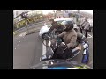 DOPEY CYCLIST NEARLY KNOCKED OFF