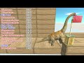 Animal vs. Dinosaur speed race. Zigzag mountain running down course | Animal Revolt Battle Simulator