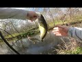 Pre-spawn bass fishing at Medio Creek in San Antonio, Texas on March 5, 2023.