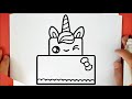 COMO DIBUJAR UNA TORTA UNICORNIO KAWAII