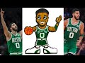 How to Draw Jayson Tatum for Kids - NBA Boston Celtics