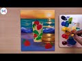 How to Draw a Sunset Beach /Acrylic Painting for Beginners / STEP BY STEP #20