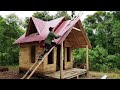 alone built a wooden house in the forest, went bushwalking