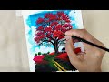 How to Paint a Gorgeous Red Tree! No.20 | Acrylic on Paper