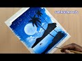 easy poster colour painting | moonlight night painting