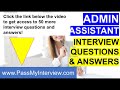 7 ADMIN ASSISTANT Interview Questions and Answers (PASS!)